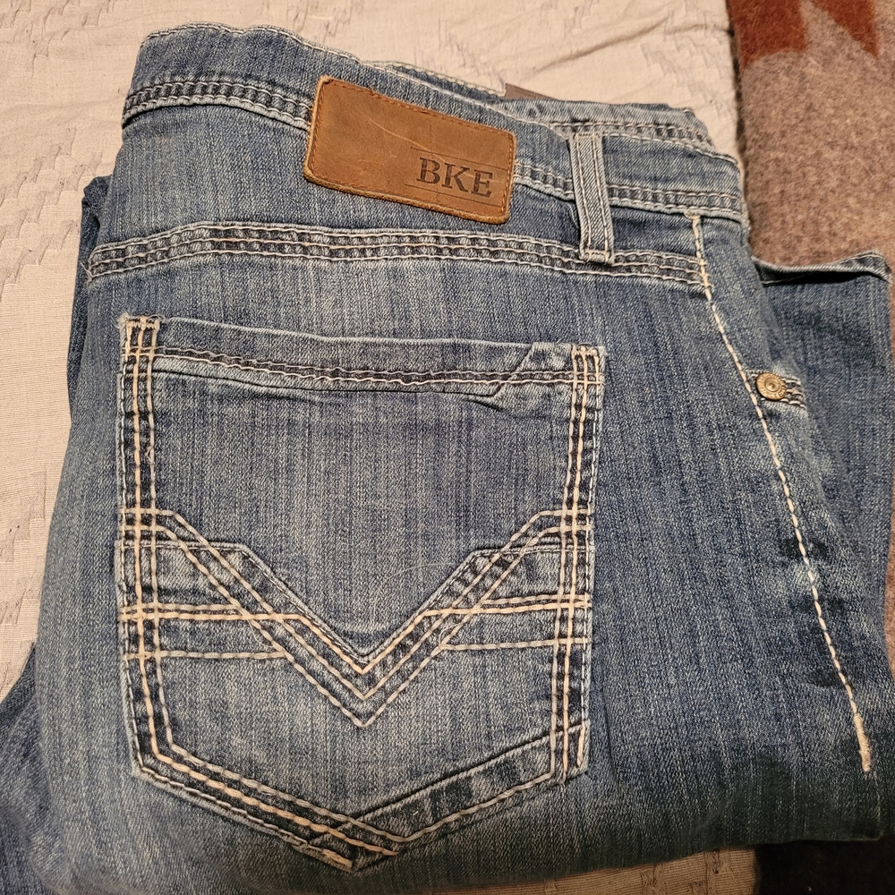 BKE Men's Light Blue Bootcut Jeans